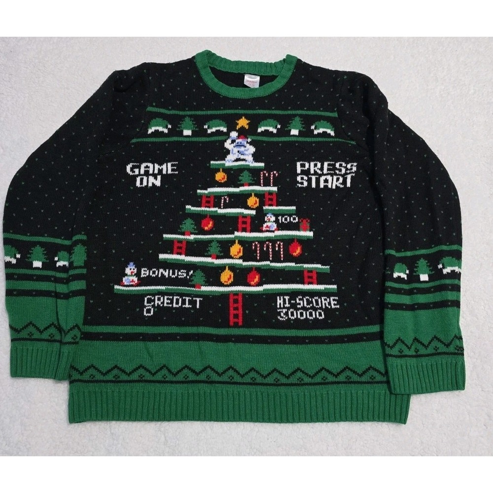 Holiday Time Christmas Sweater Video Game Gamer Unisex Sz XXL (18) Game On
